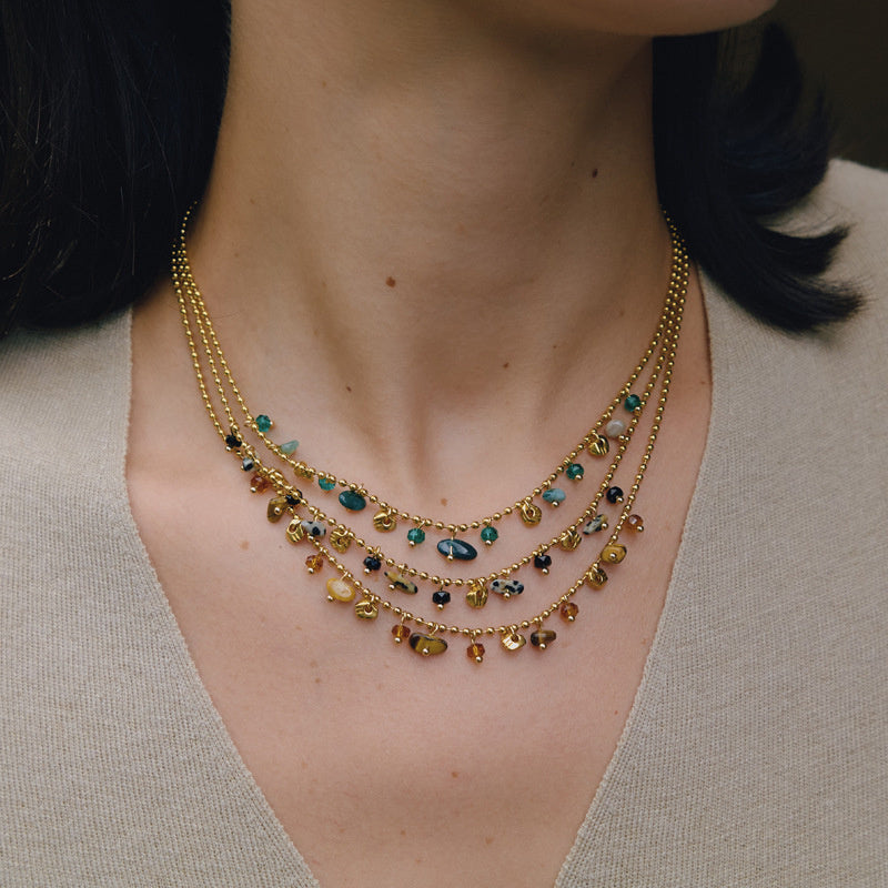 gemstone charm necklace