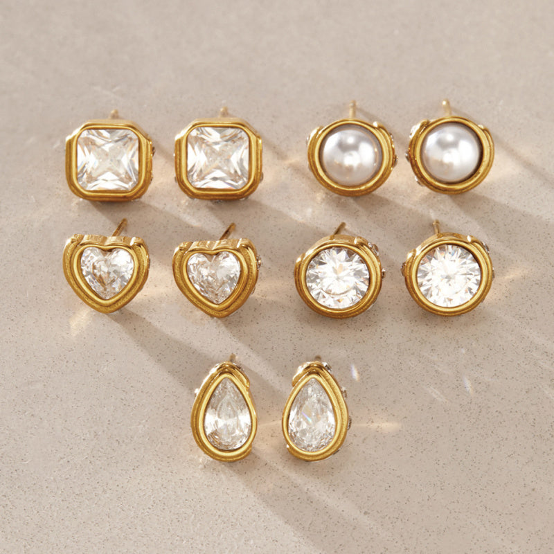 geometric stud earrings