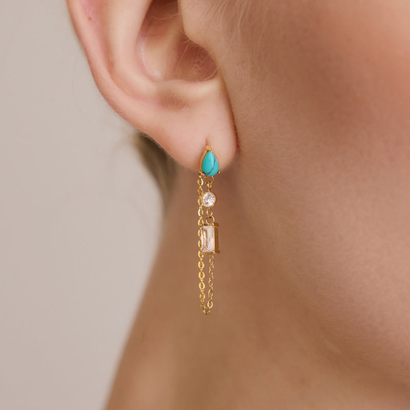 gold chain earrings