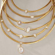 gold choker diamond necklace