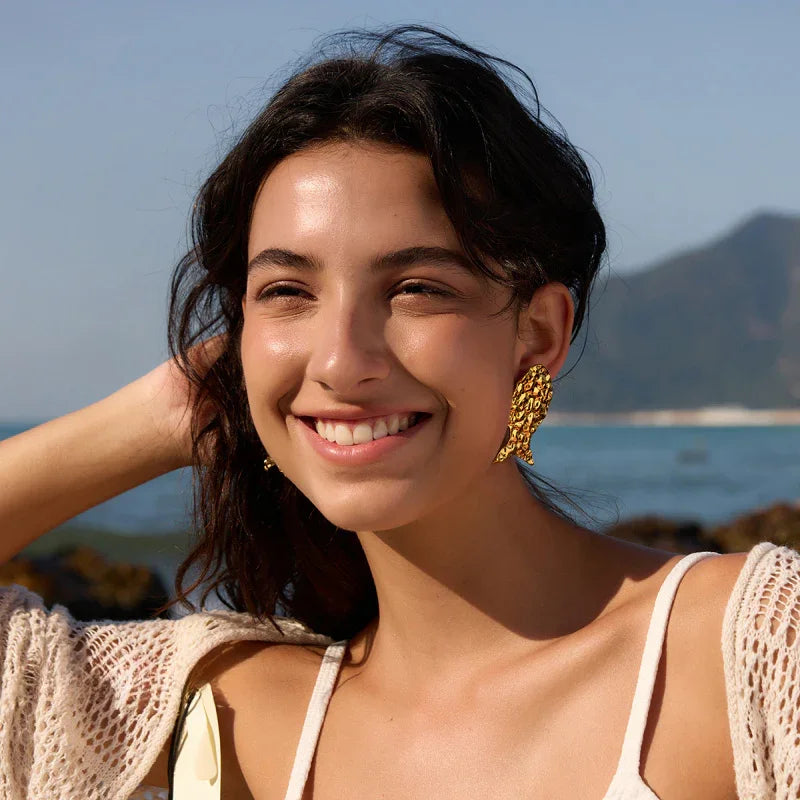 gold chunky earrings