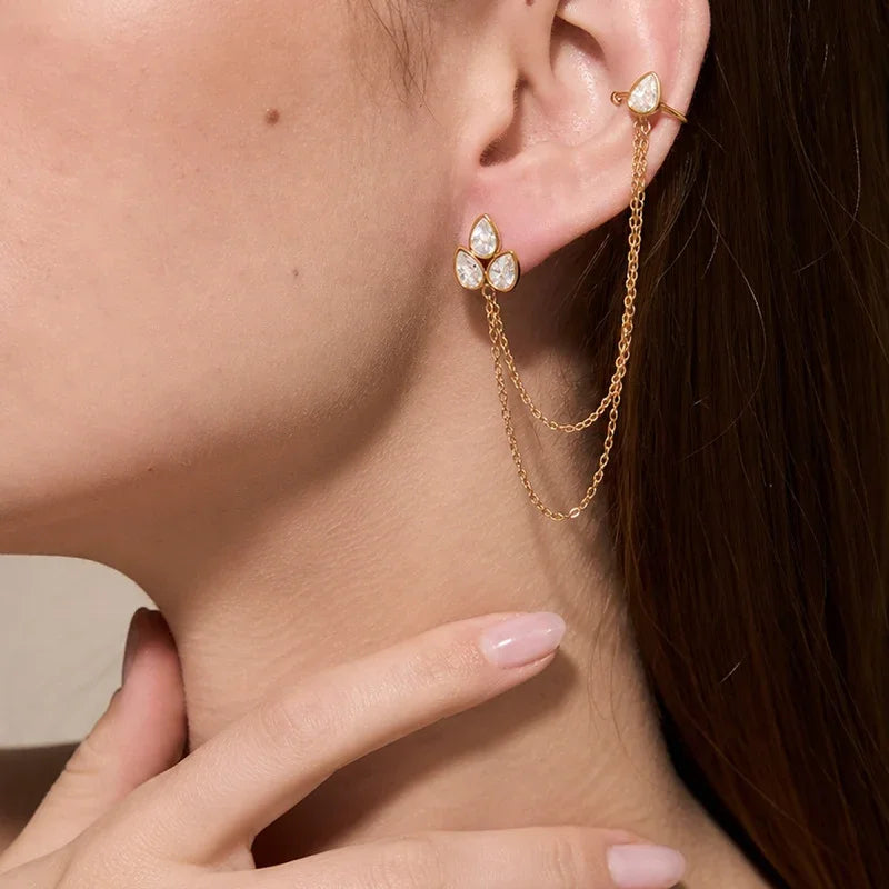 gold clip on earrings