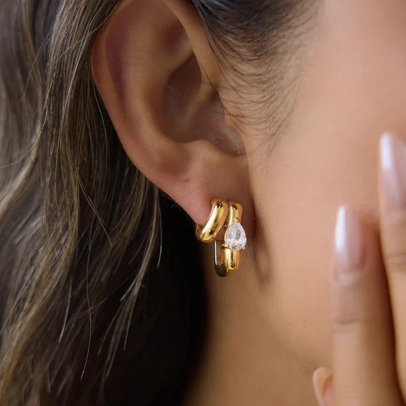 gold cubic zirconia earrings