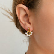 gold earrings with pearls