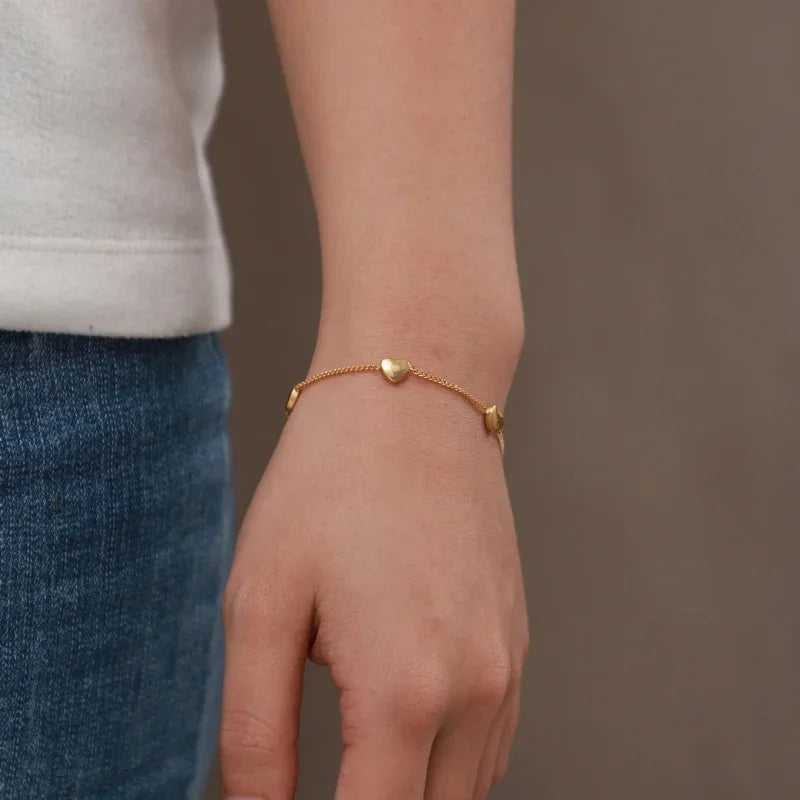 gold heart bracelet