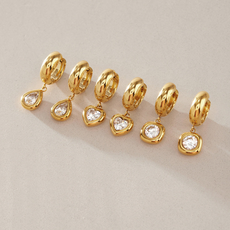 gold heart earrings