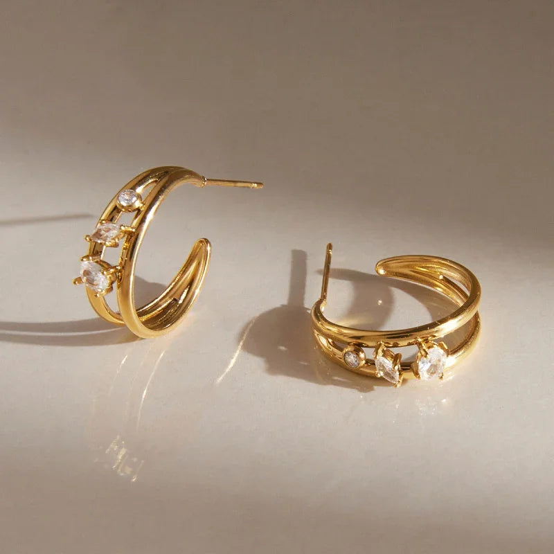 gold plated stainless steel earrings