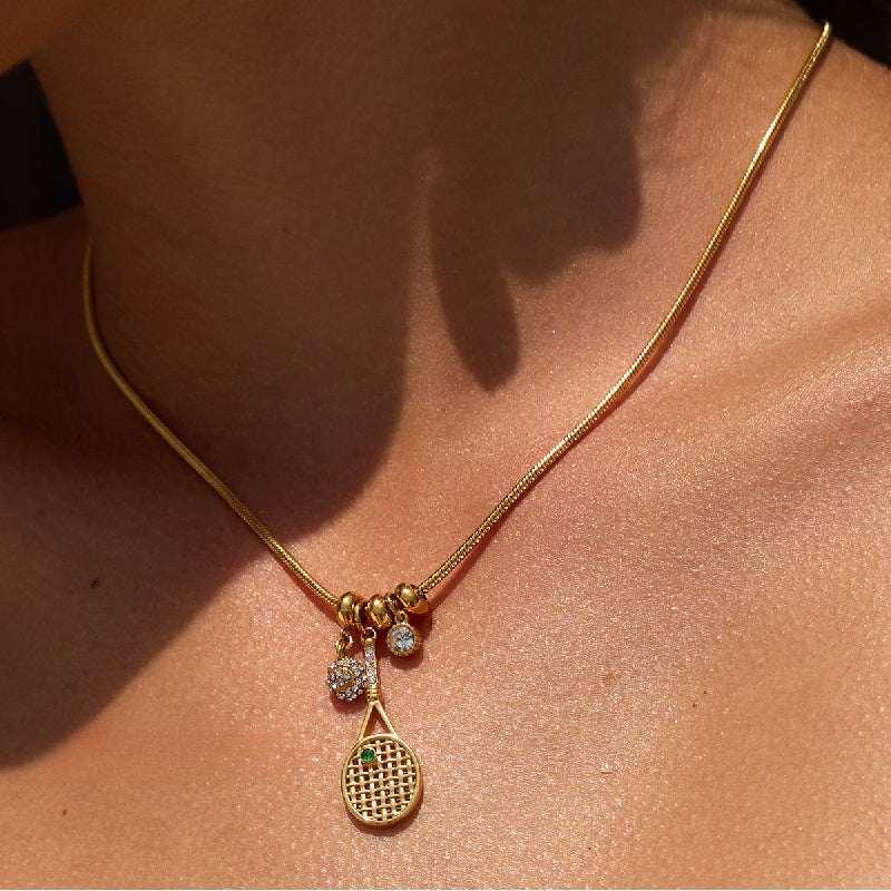 gold plated tennis necklace