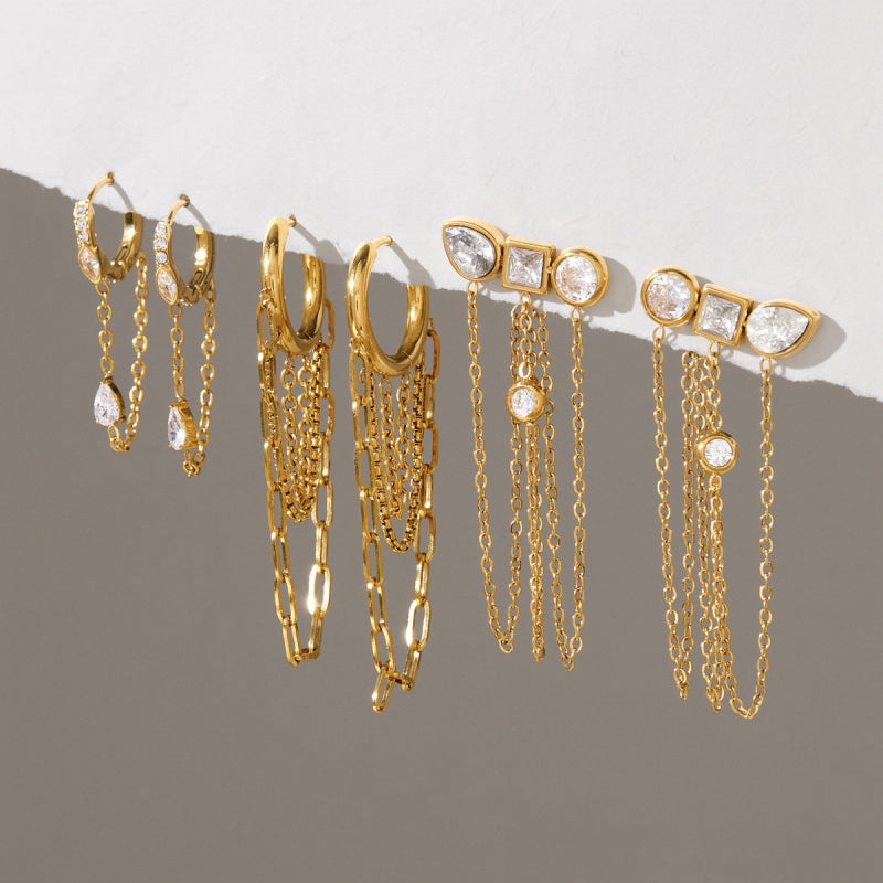 gold post earrings for women