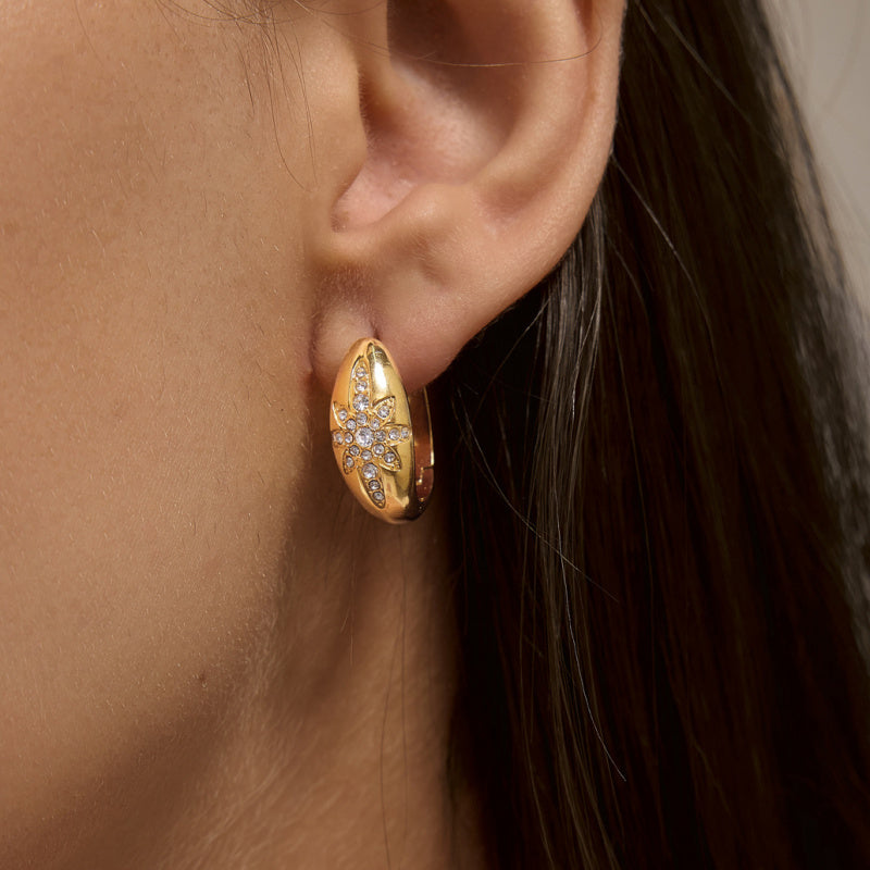 gold rhinestone earrings