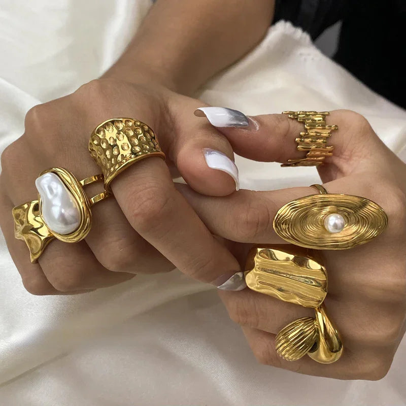 gold stack rings for women