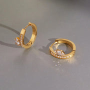 gold stud earrings cubic zirconia