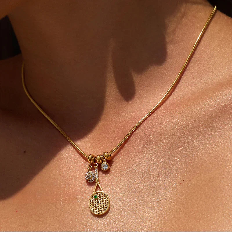 gold tennis necklace womens