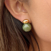 green hoop earrings