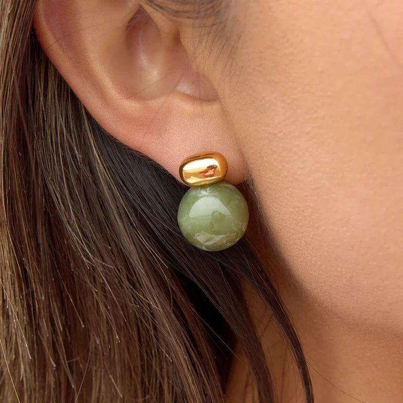 green hoop earrings