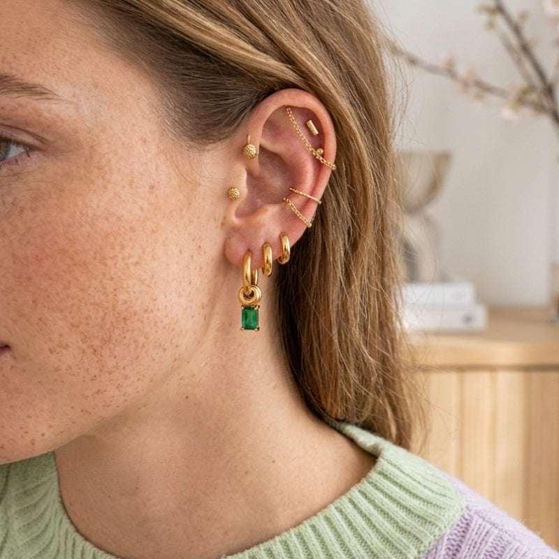 green stud earrings
