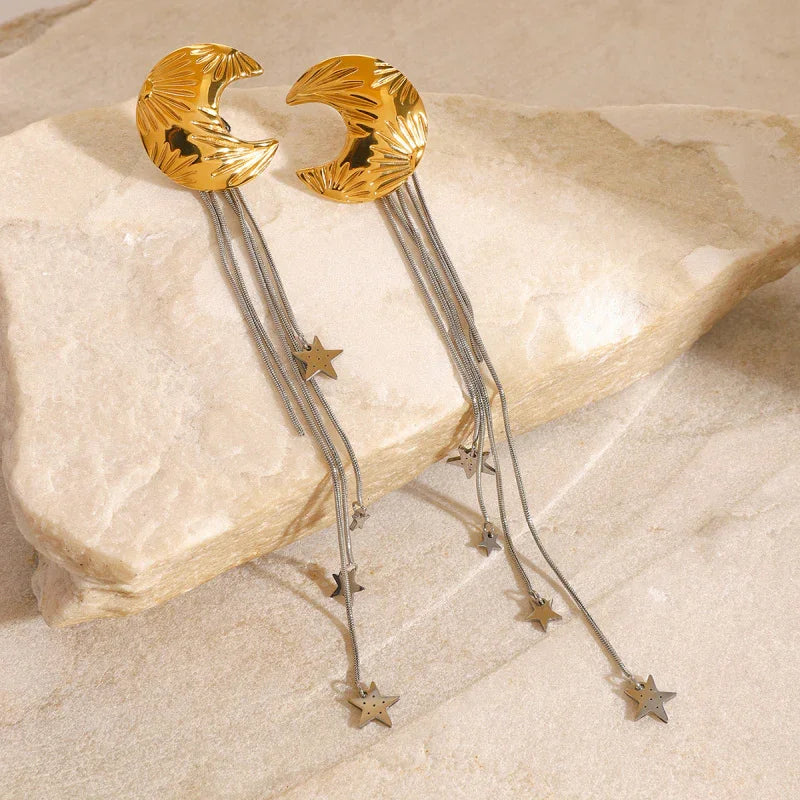 half moon stud earrings