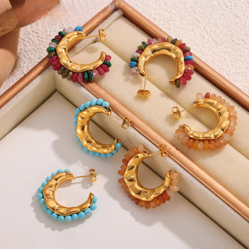 handmade natural stone earrings
