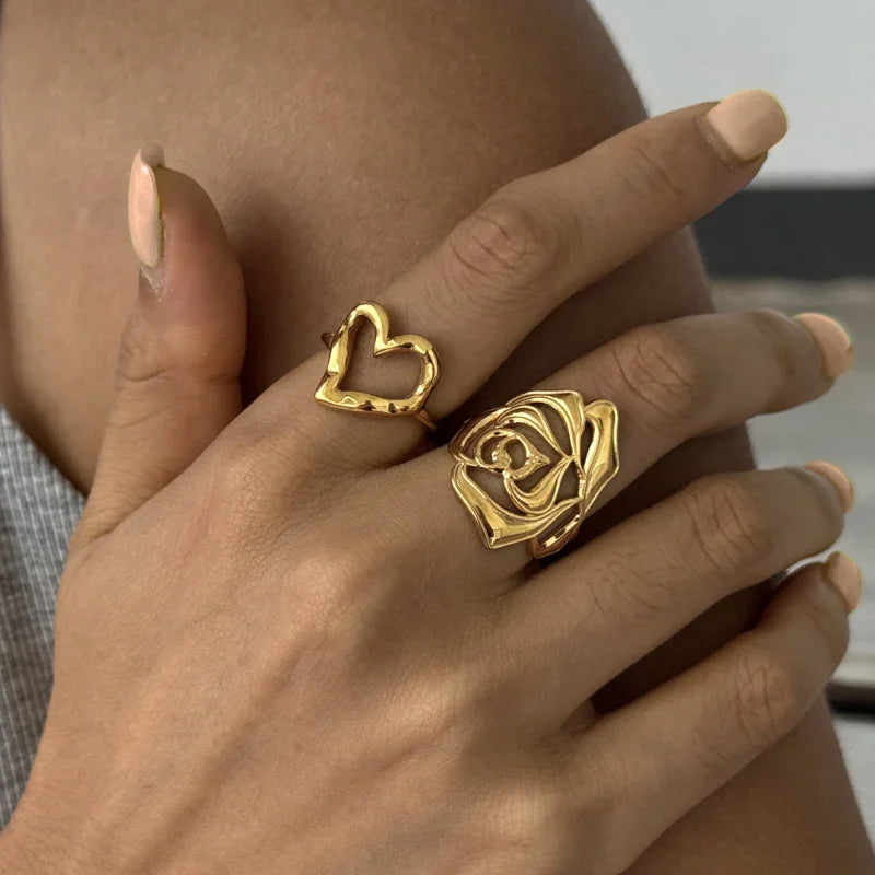 heart couple rings