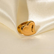 heart shape gold ring for women