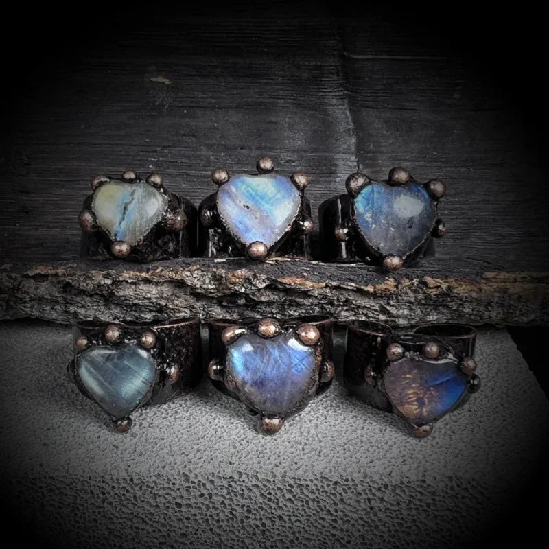 heart shaped gemstone rings