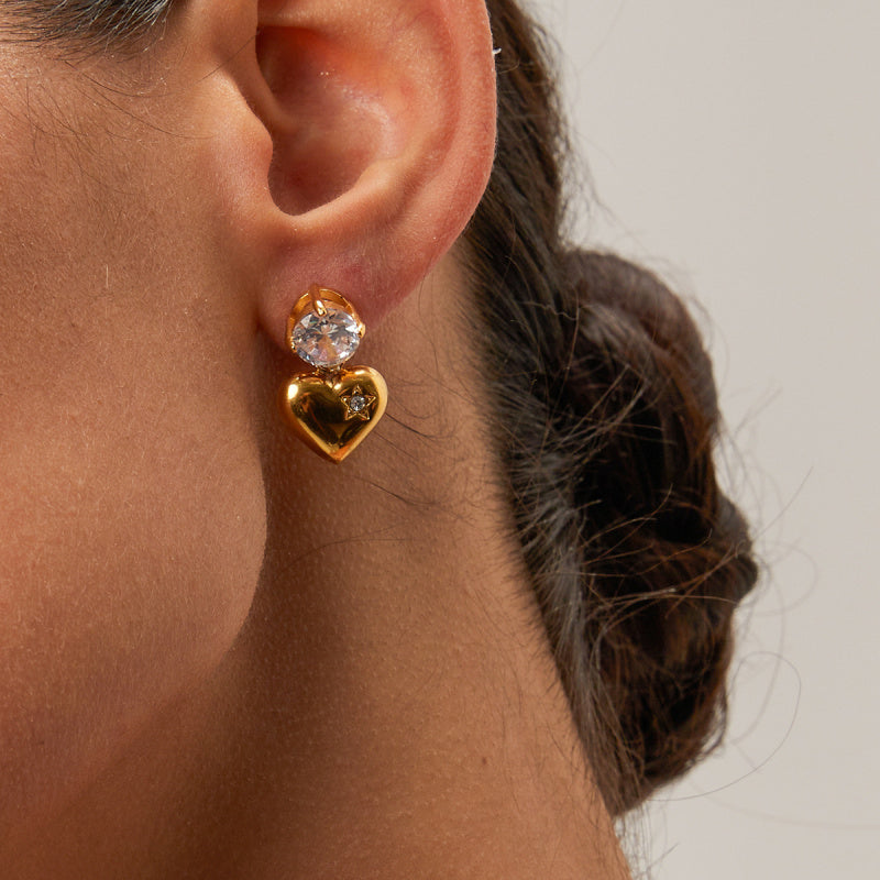 heart shaped stud earrings