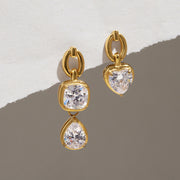 heart shaped stud earrings gold