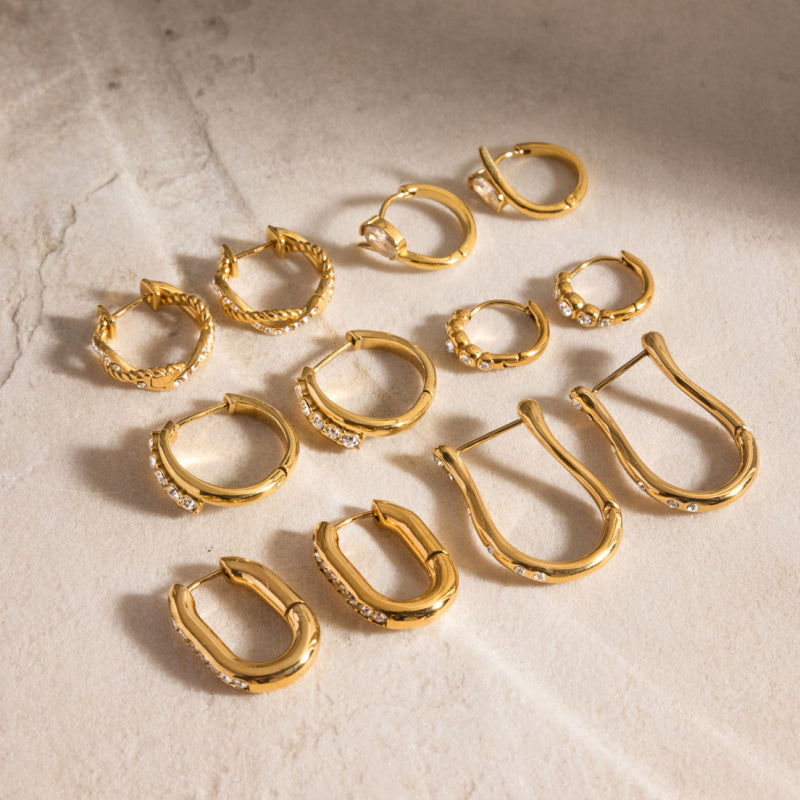 hoop rhinestone earrings