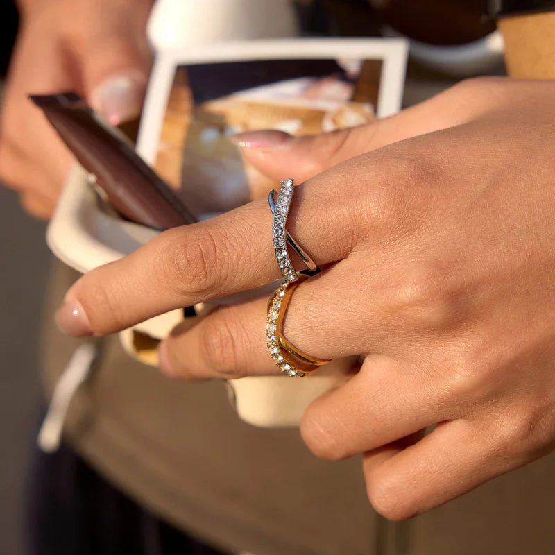 jewelry ring with zircon