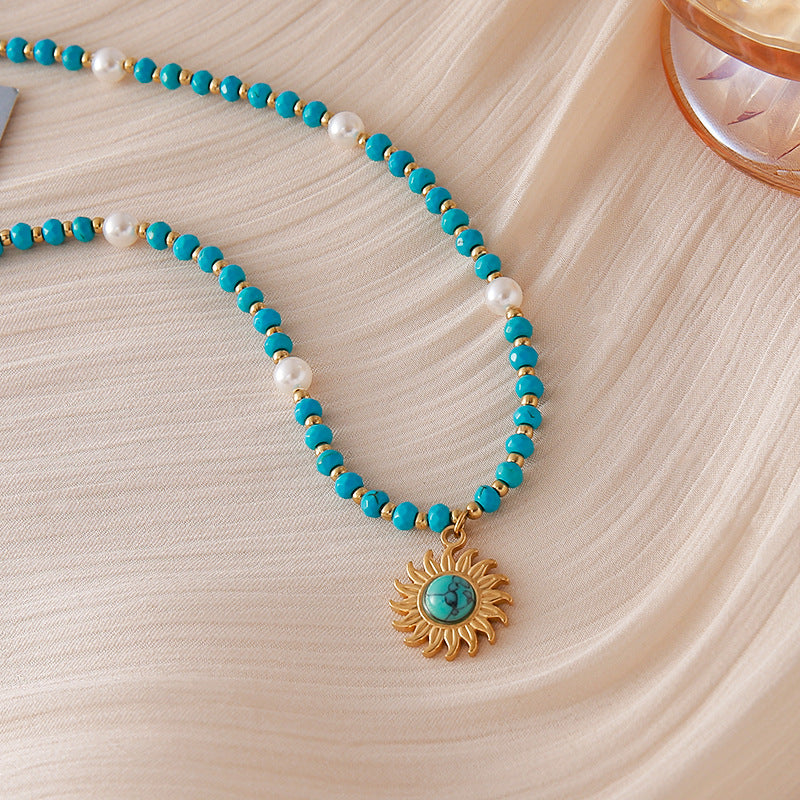 ladies stone necklace