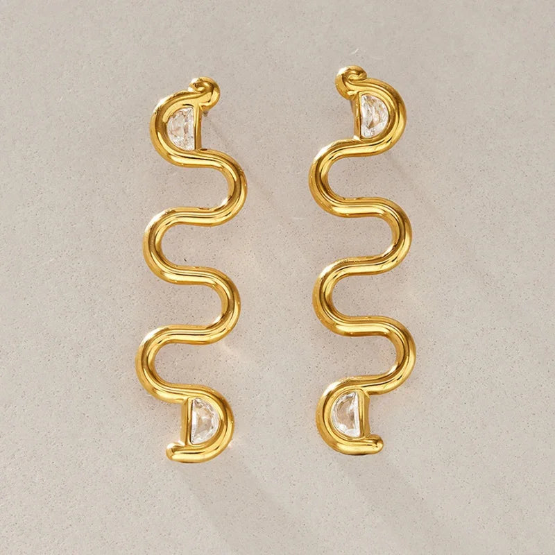 long gold earrings