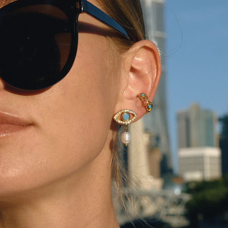 long gold earrings for women