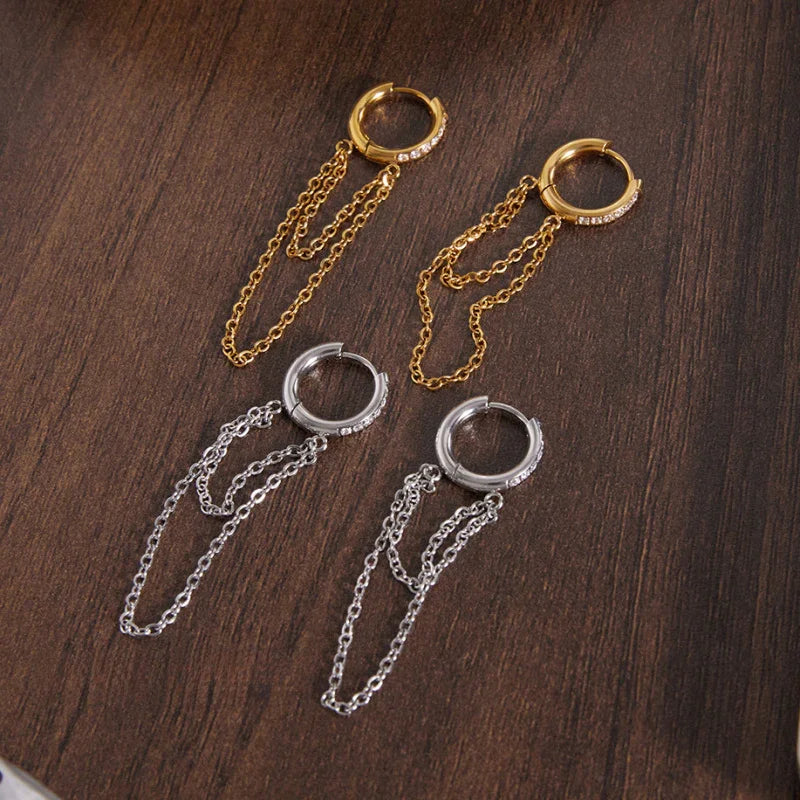long gold earrings for women