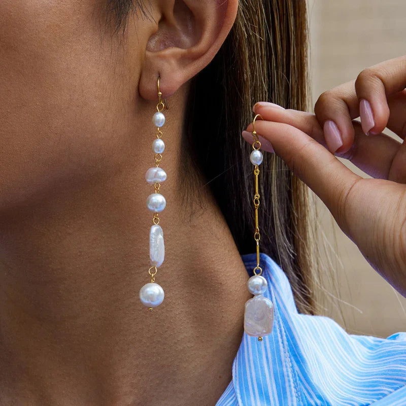 long pearl earrings