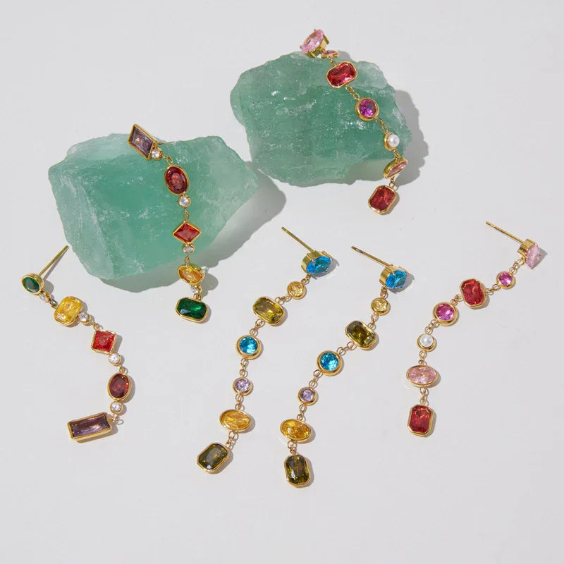 long stud earrings