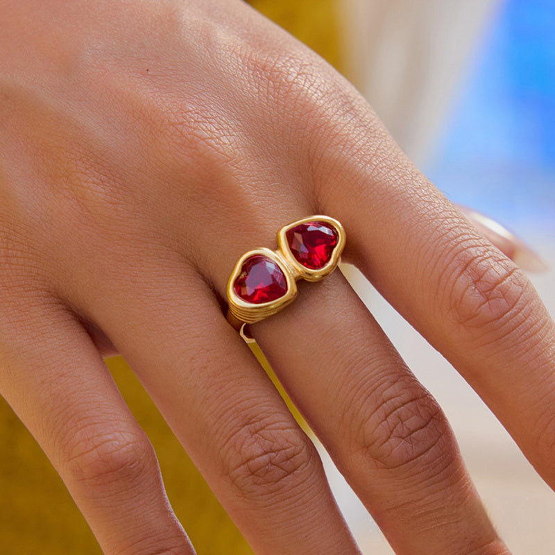 love heart gold ring