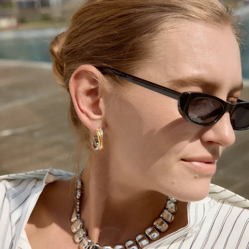 modern gold stud earrings
