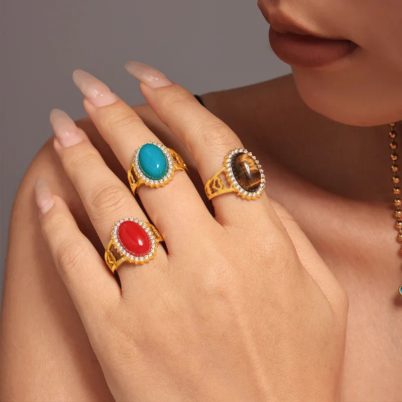 multi colored gemstone rings