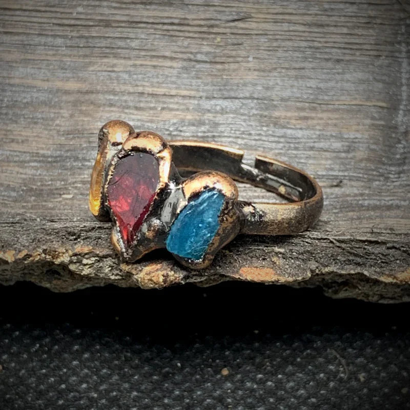 multi gemstone cluster ring