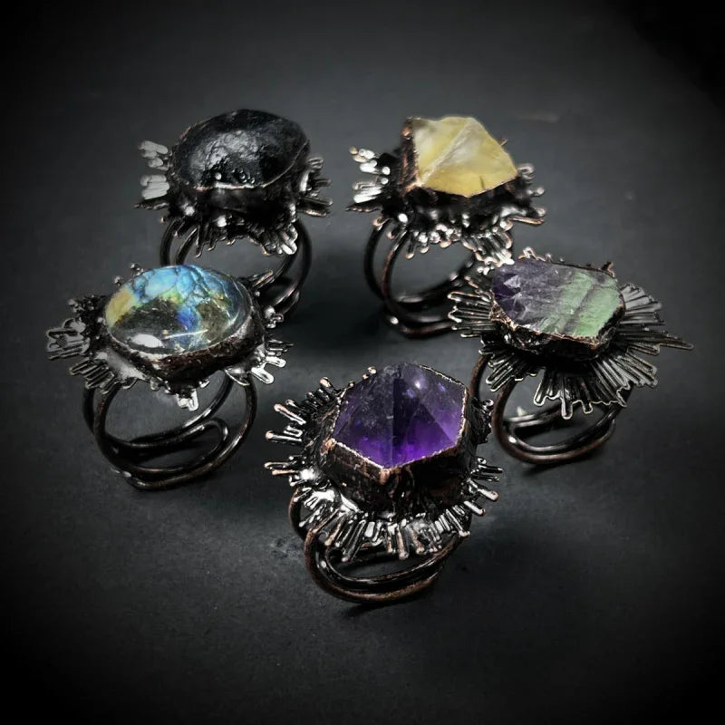 multicolor gemstone rings