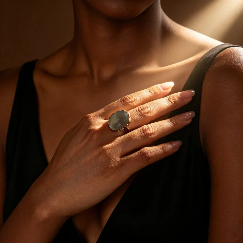 natural stone band rings