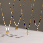 natural stone cross necklace