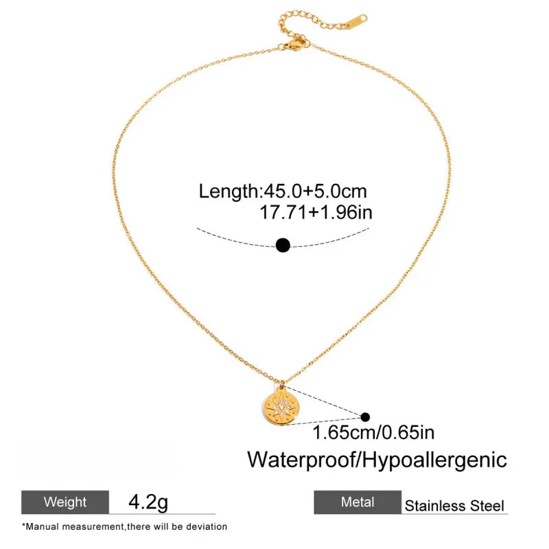 necklace stainless steel gold