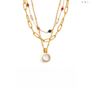 necklace with gemstone pendant