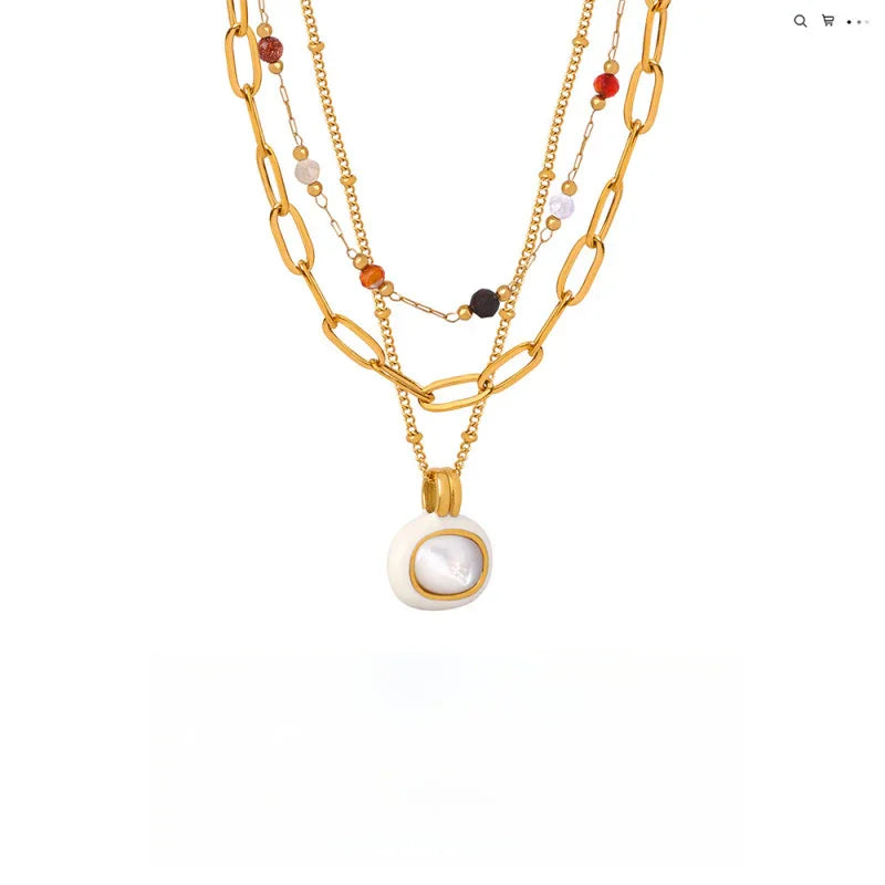 necklace with gemstone pendant