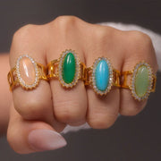 oval gemstone engagement rings