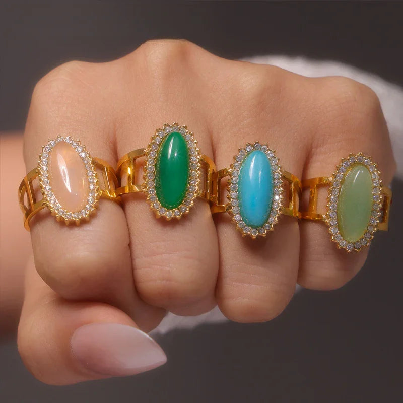 oval gemstone engagement rings