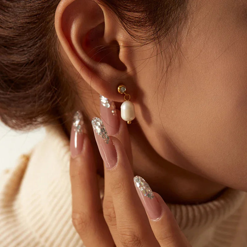 pearl drop bridal earrings