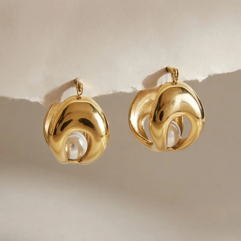 pearl stud earrings