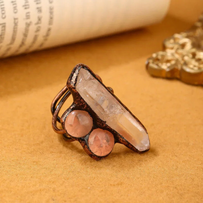 pink crystal ring